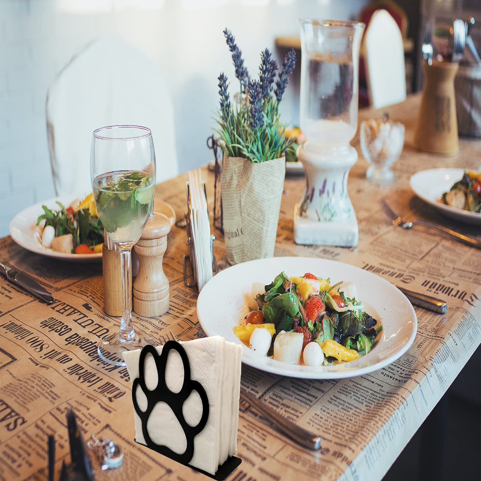 Animal Paw Print Napkin Holder - Freestanding Tissue Dispenser for Kitchen, Restaurant & Party Decor | Cute Dog Paw Design for Home, Wedding & Picnic | Perfect for Dining Table, Buffet Setup & Gift Giving