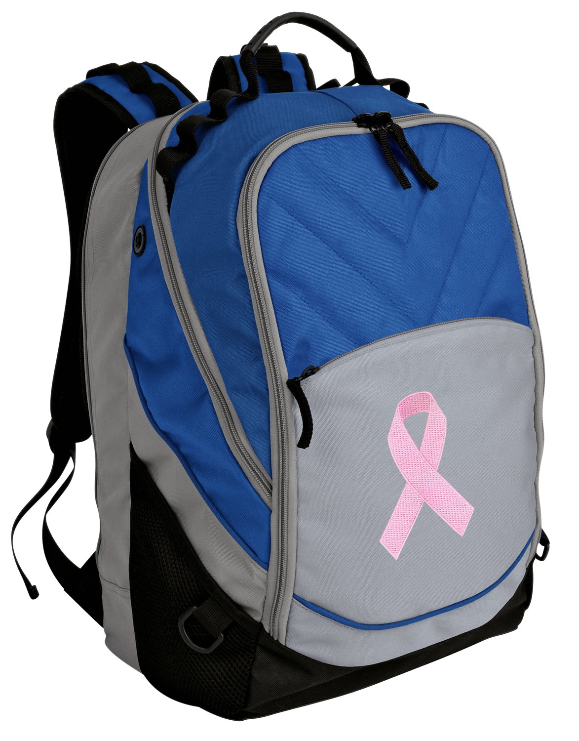 Pink Ribbon Backpack for Women - Laptop Computer Bag with Adjustable Straps & Multiple Pockets - Perfect for School, Work, Travel & Breast Cancer Awareness Events