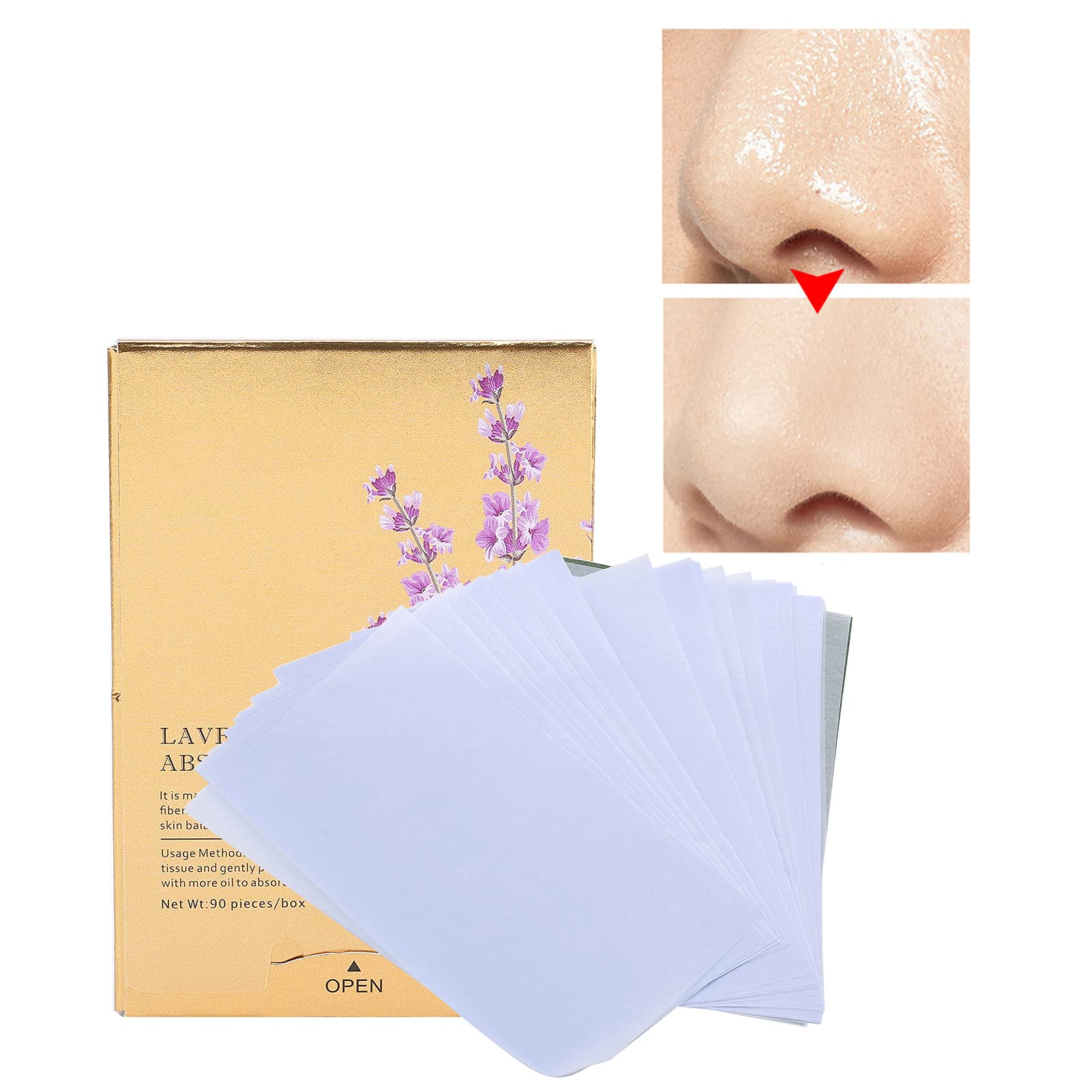 Lavender Oil Absorbing Sheets for Face - Premium Oil Blotting Paper for Oily Skin Care, Remove Excess Oil & Shine | Portable Facial Tissues for On-the-Go Use, Makeup Touch-Ups & Shine Control
