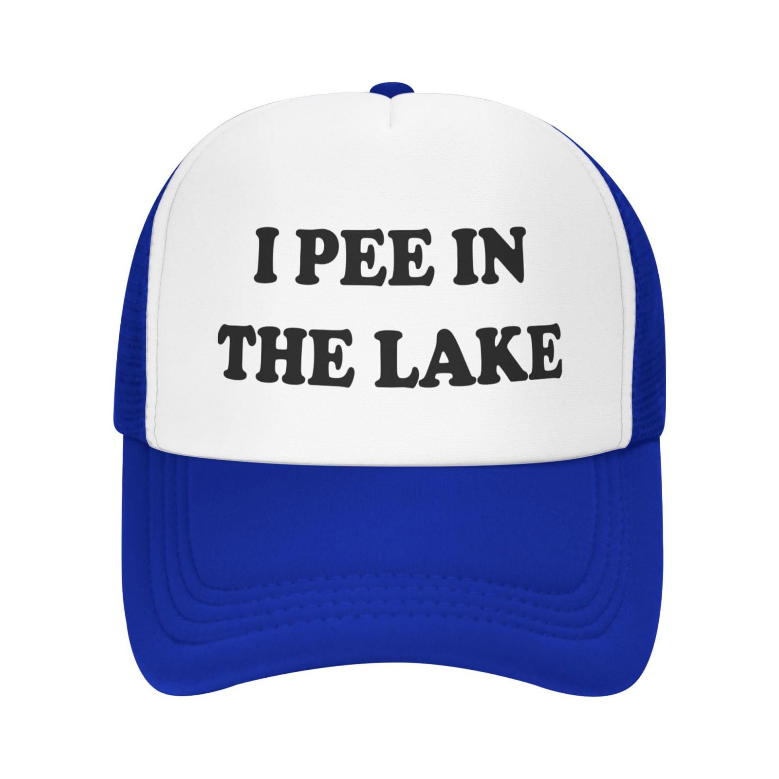 LIDEPECA Funny I Pee in The Lake Trucker Hat - Vintage Snapback Baseball Cap for Women & Men | Cool Casual Wear for Outdoor Activities, Fishing, Camping & Road Trips