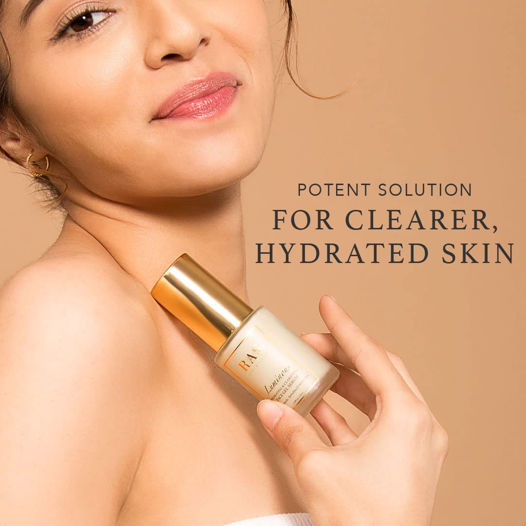 RAS Luxury Oils Hydrating Face Serum with Green Tea, Niacinamide & Hyaluronic Acid - Reduces Acne, Dark Spots & Pigmentation for Oily Skin | Vegan, Paraben-Free, 35ml | Perfect for Daily Skincare Routine & Nighttime Hydration