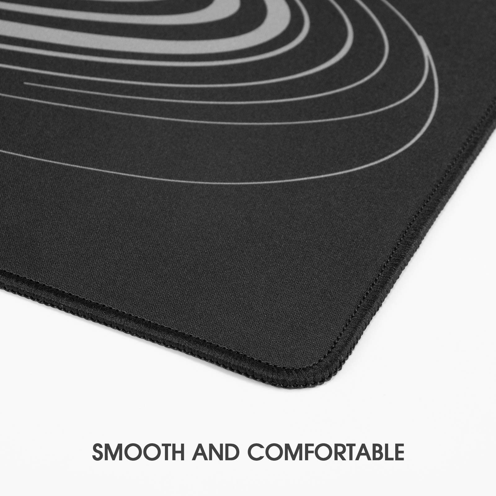 Extra Large Gaming Mouse Pad 35.4x15.7 Inches - Stitched Edges, Non-Slip Rubber Base, Water-Resistant Desk Mat for Keyboard & Mouse - Perfect for PC Gaming, Office Work & Home Computer Setup - Black Extended Mousepad