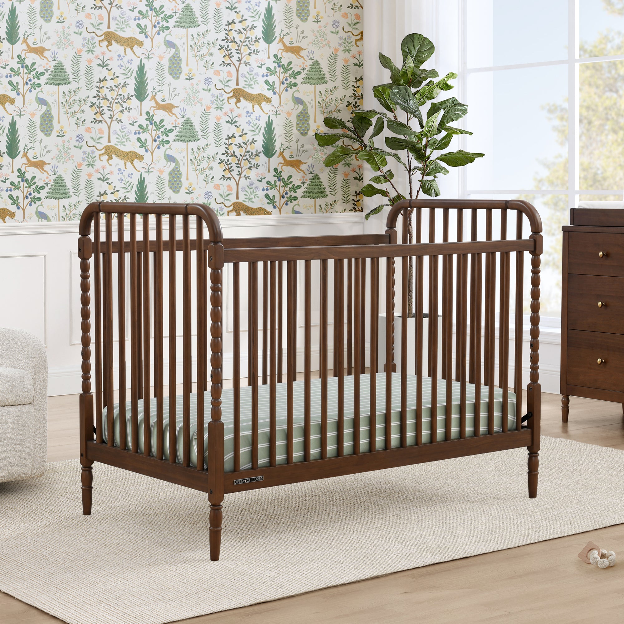 Serena 4-in-1 Convertible Baby Crib - White Nursery Furniture for Newborn to Toddler - Perfect for Bedroom, Daycare & Guest Room