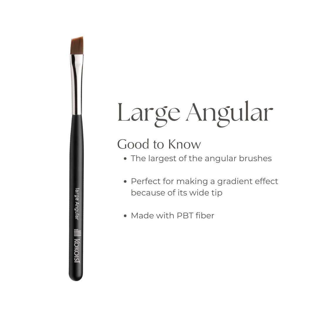 Kokoist Large Angular Brush for Nail Art - Professional Gel Polish & Acrylic Nail Brush - Perfect for Salon, Home Manicures & Nail Extensions