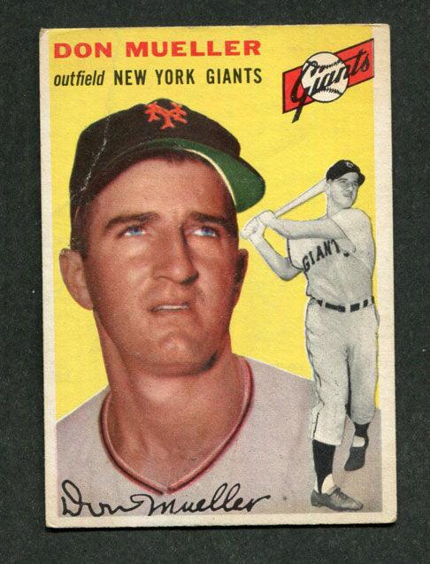 1954 Topps #42 Don Mueller New York Giants Baseball Card - Vintage MLB Collectible - Perfect for Sports Memorabilia Collections & Fan Displays
