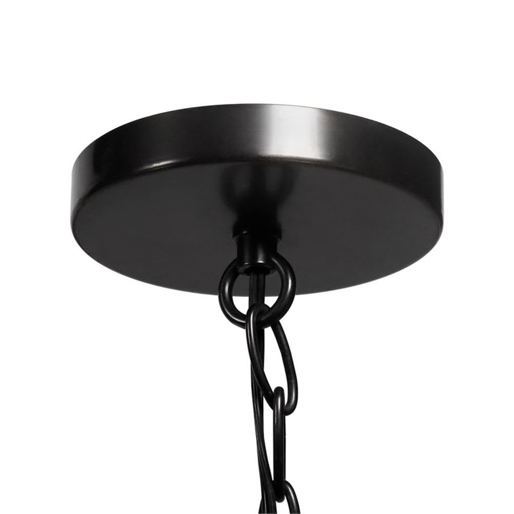Henn&Hart 9 Inch Blackened Bronze Metal and Glass Pendant Light Fixture - Perfect for Dining Room, Kitchen Island, or Entryway Lighting