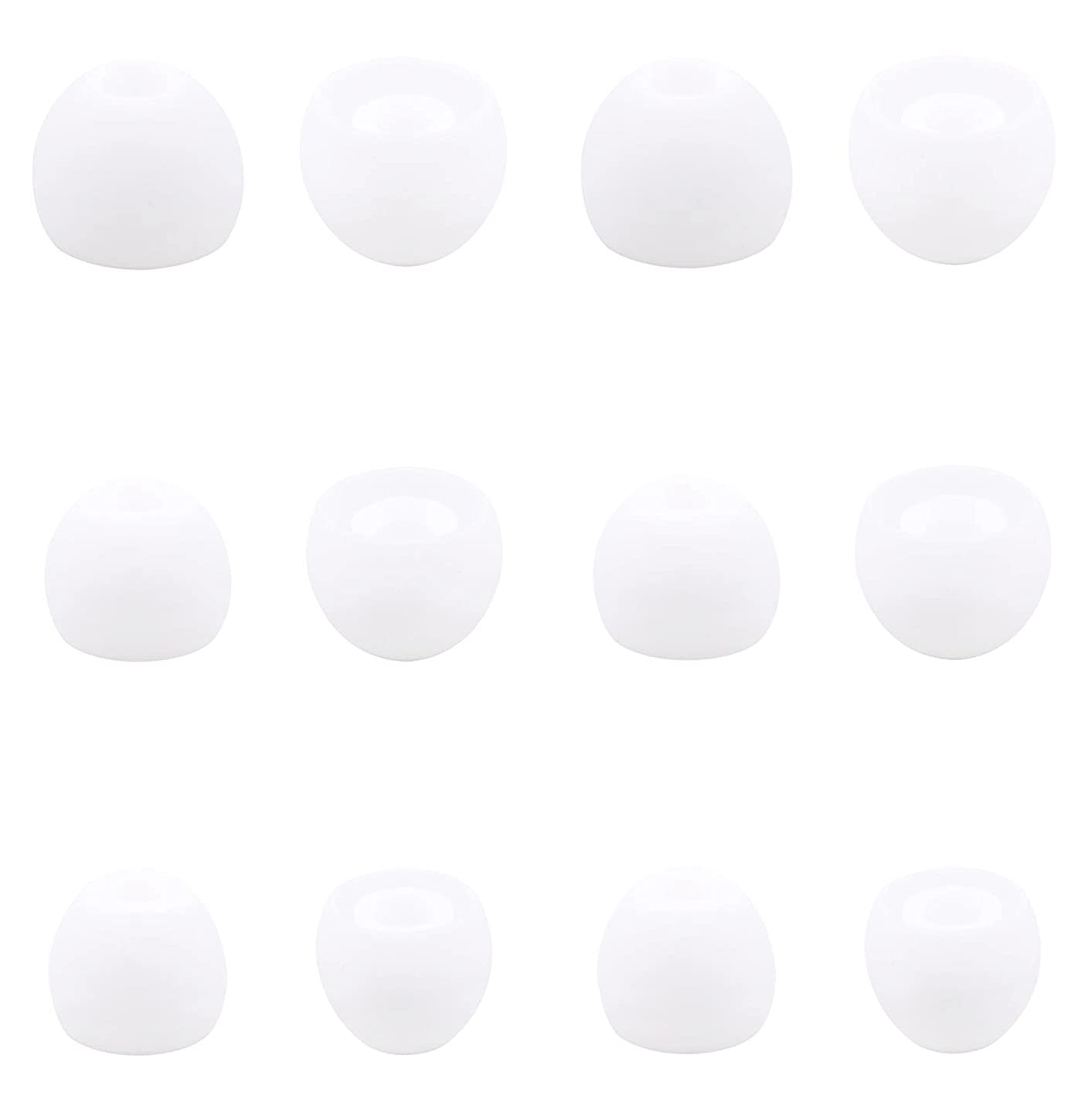 ALXCD Soft Silicone Replacement Ear Tips for Jabra Halo Smart Headset - 6 Pairs (S/M/L Sizes) - Compatible with Jabra Halo Earbuds 100-98300000-02 - Durable & Comfortable White Earbud Tips - Perfect for Workouts, Commuting & Office Use