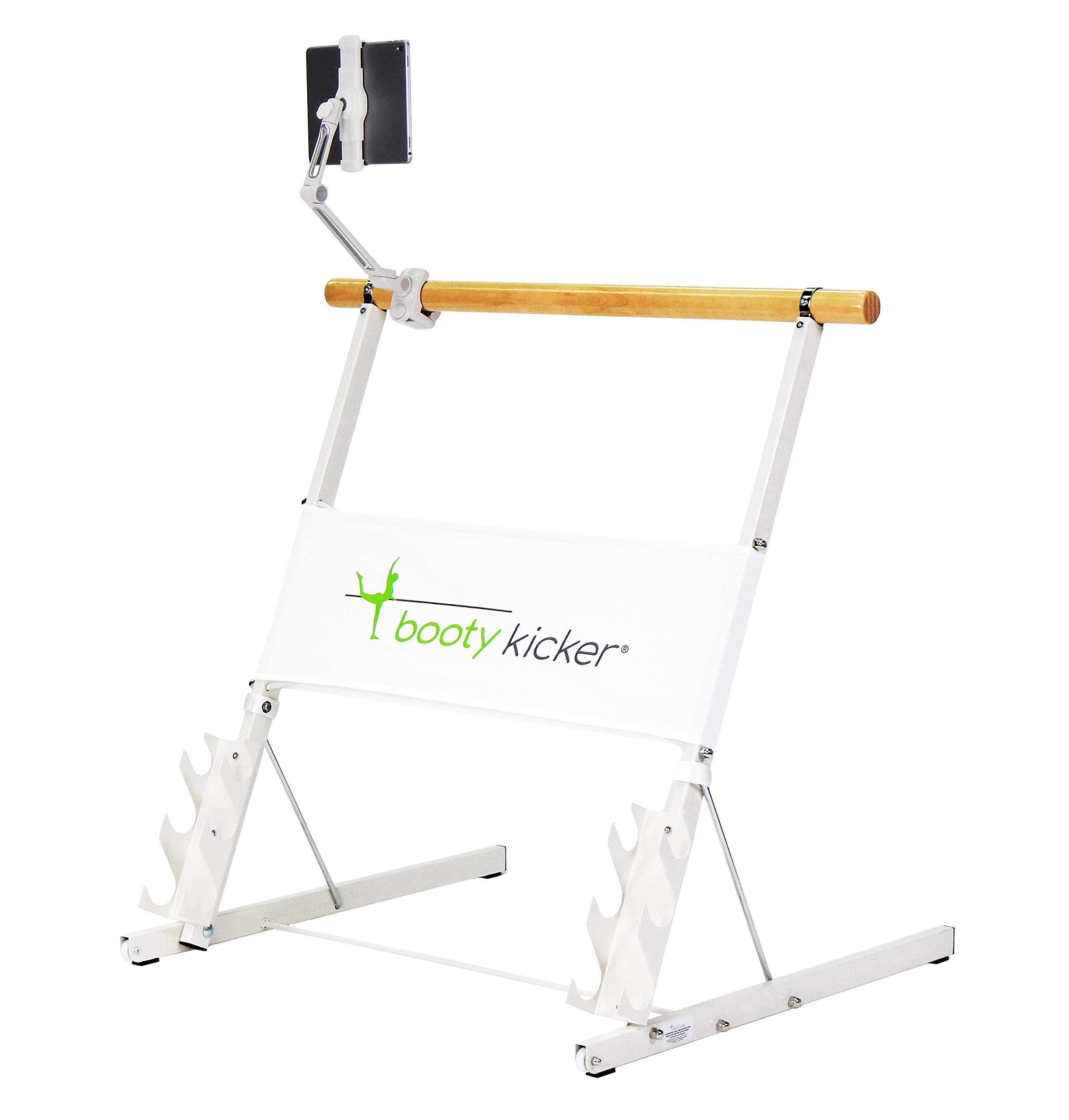 Portable Ballet Barre with Tablet & Phone Holder - Foldable Home Fitness Equipment for Barre Workouts, Yoga & Pilates | Perfect for Streaming Online Classes in Living Room, Bedroom or Small Spaces