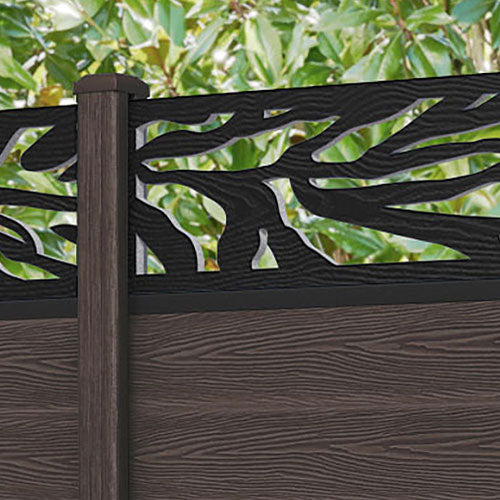 Classic Malawi Fence Panel - Mid Brown Composite Fencing with Durable Posts | Perfect for Backyard Privacy, Garden Borders & Pool Safety