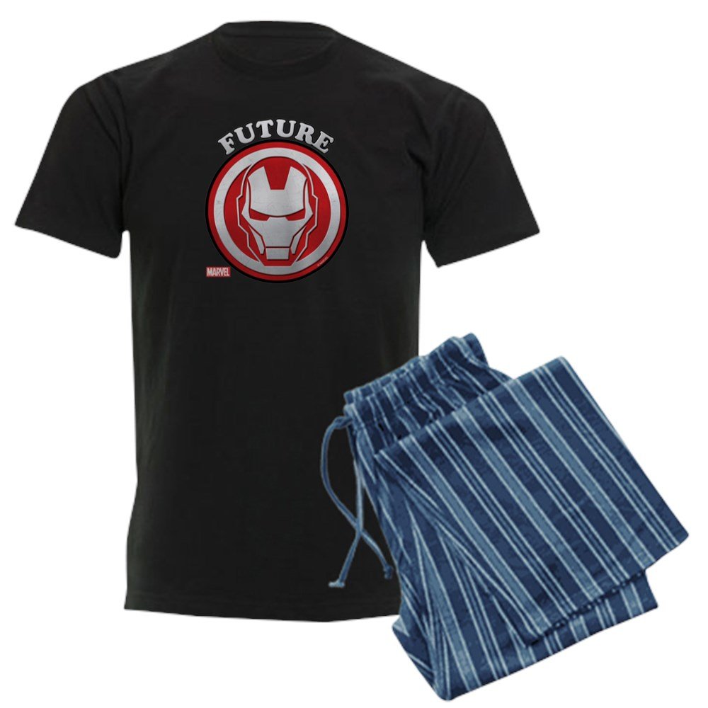 Iron Man Future Men's Dark Pajama Set - Superhero Sleepwear for Marvel Fans, Comfortable Cotton Lounge Pajamas for Men, Perfect for Movie Nights, Sleepovers & Superhero-Themed Parties