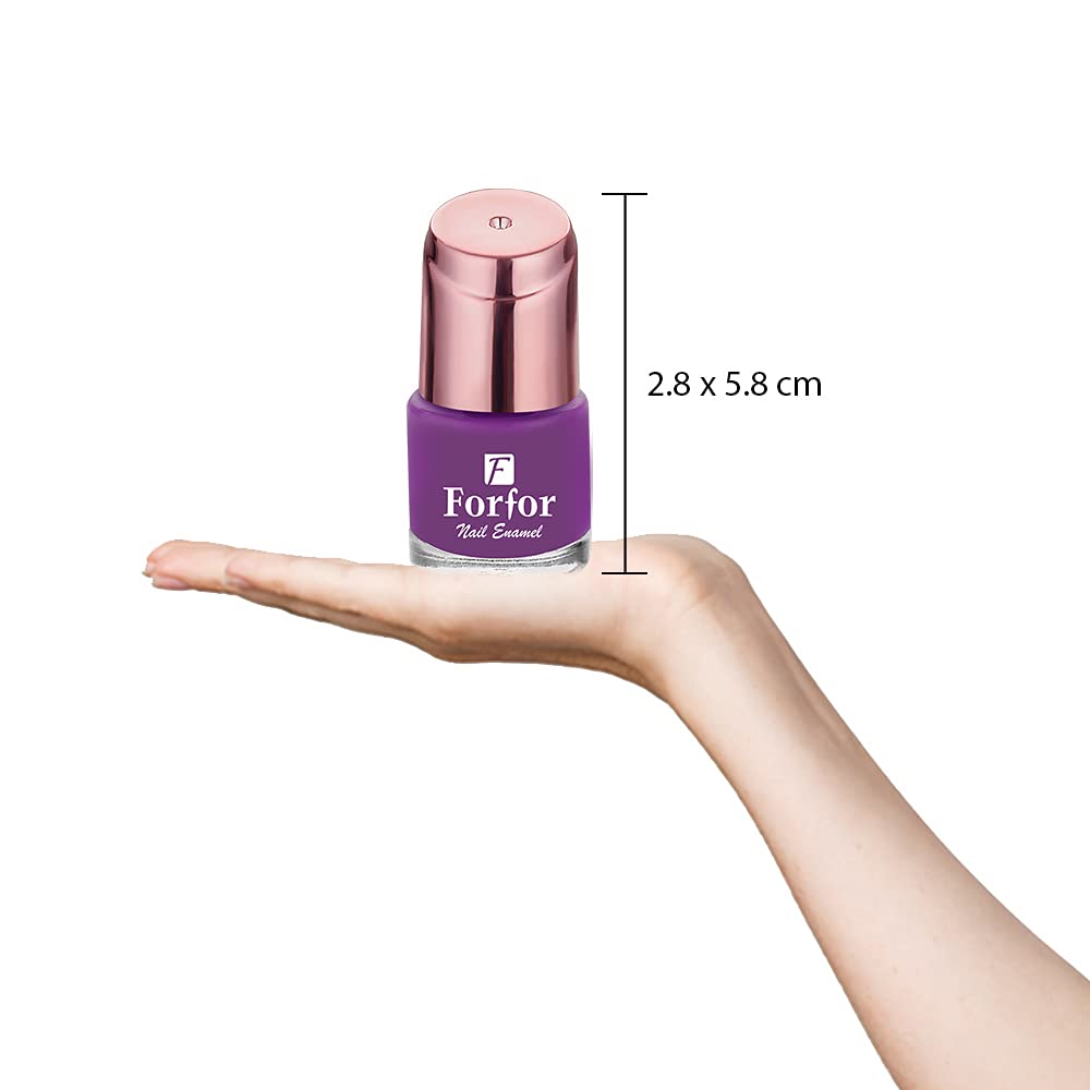 FORFOR® Long-Lasting Glossy Nail Polish - Vibrant Bright Purple Shade | Chip-Resistant Formula for Salon-Quality Manicures at Home | Perfect for Parties, Weddings & Everyday Wear