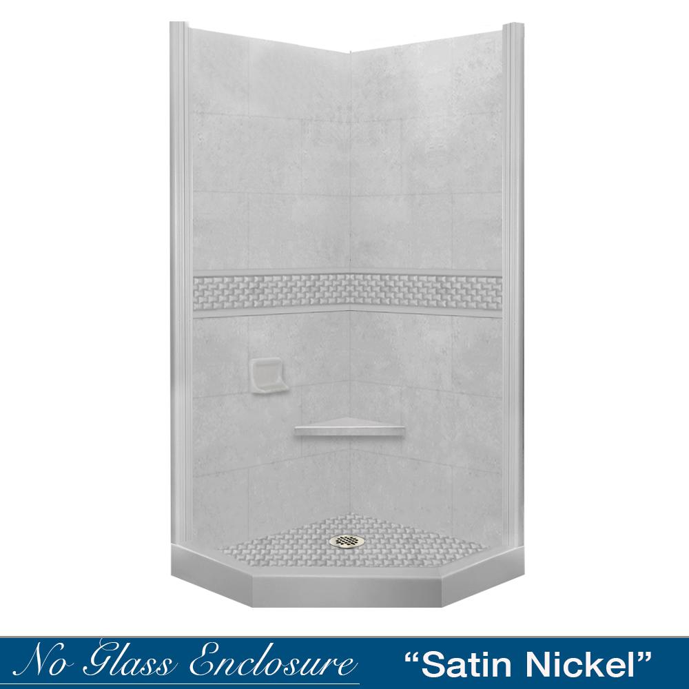 Neo Angle Portland Cement Sistine Stone & Jewel Stone Accent - DIY Shower Remodel Kit for Bathroom Renovation | Waterproof Tile Backer Board for Shower Walls & Floors