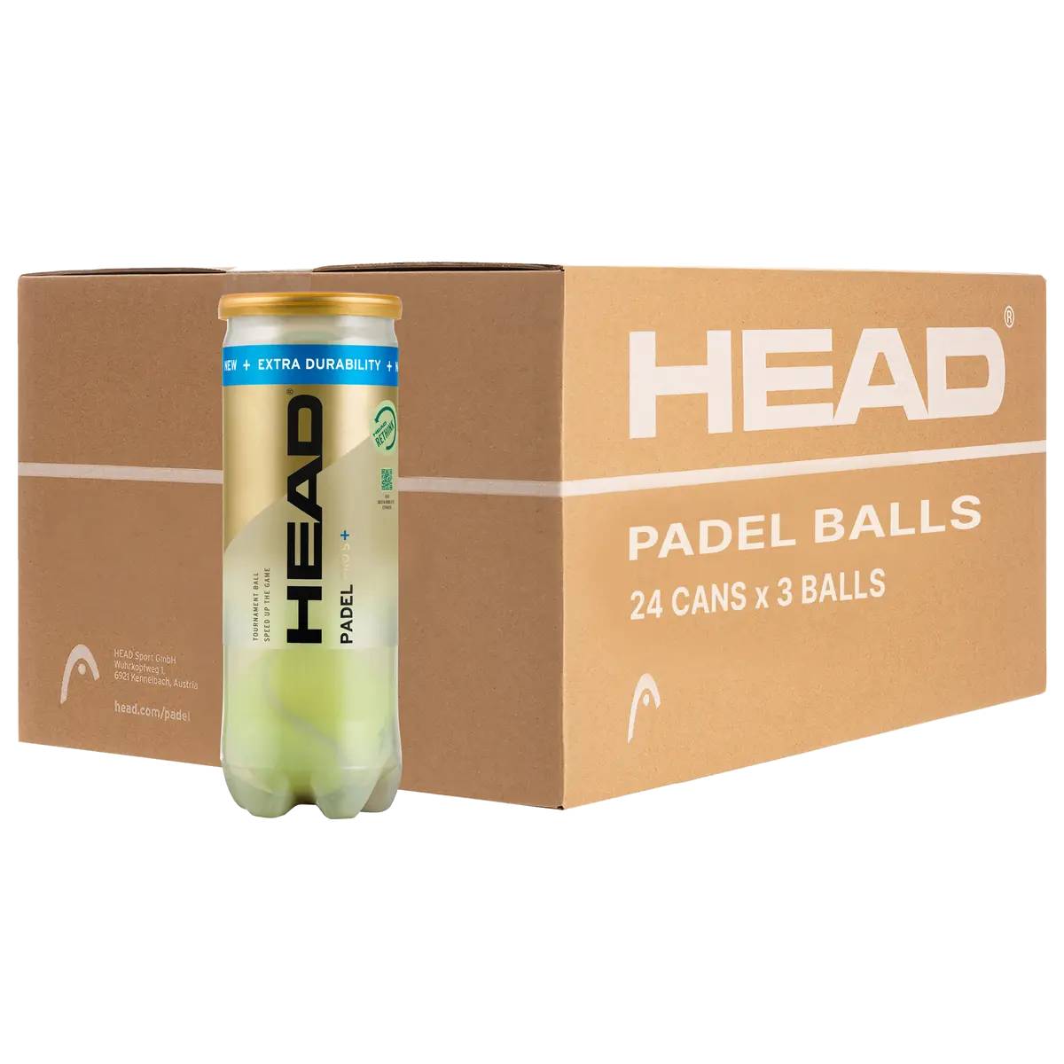 Head Padel Pro S+ Tennis Balls (3 Ball Can) - Premium Padel Balls for Training, Matches & Outdoor Sports