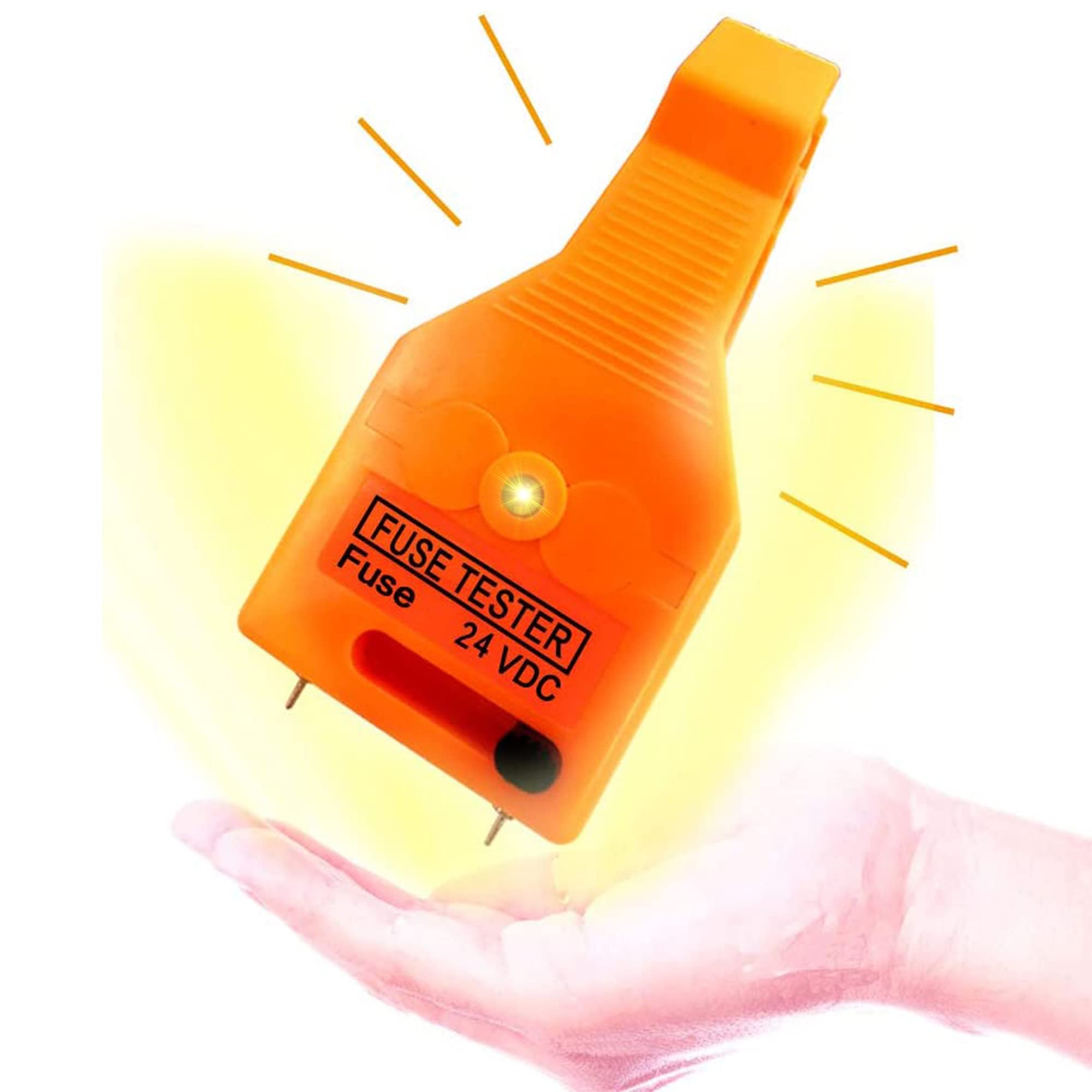 24V DC Automotive Fuse Tester & Puller Tool - Compatible with ATO/ATC/ATM Mini & Standard Blade Fuses & Glass Tube Fuses - Perfect for Car, Truck, Boat & RV Electrical System Maintenance