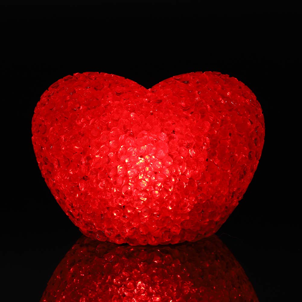 Janzoom Valentine Heart Shape LED Night Light - Romantic Dimmable Bedside Lamp for Bedroom, Nursery, Kids Room | Perfect Gift for Couples, Home Decor, Warm White Soft Glow