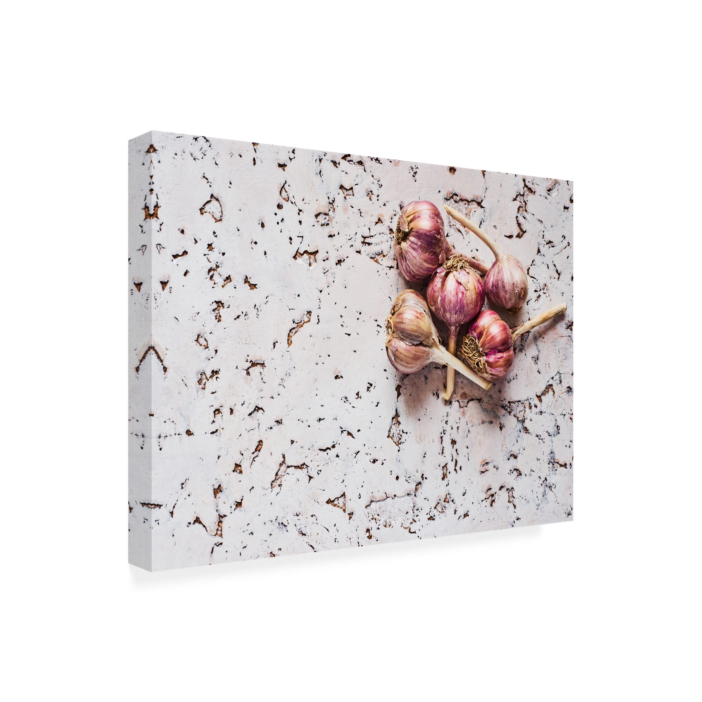 Healthy Garlic Canvas Art Print by Aleksandrova Karina - Modern Kitchen Wall Decor for Home & Restaurant - Perfect for Farmhouse, Italian & Mediterranean Style Dining Rooms