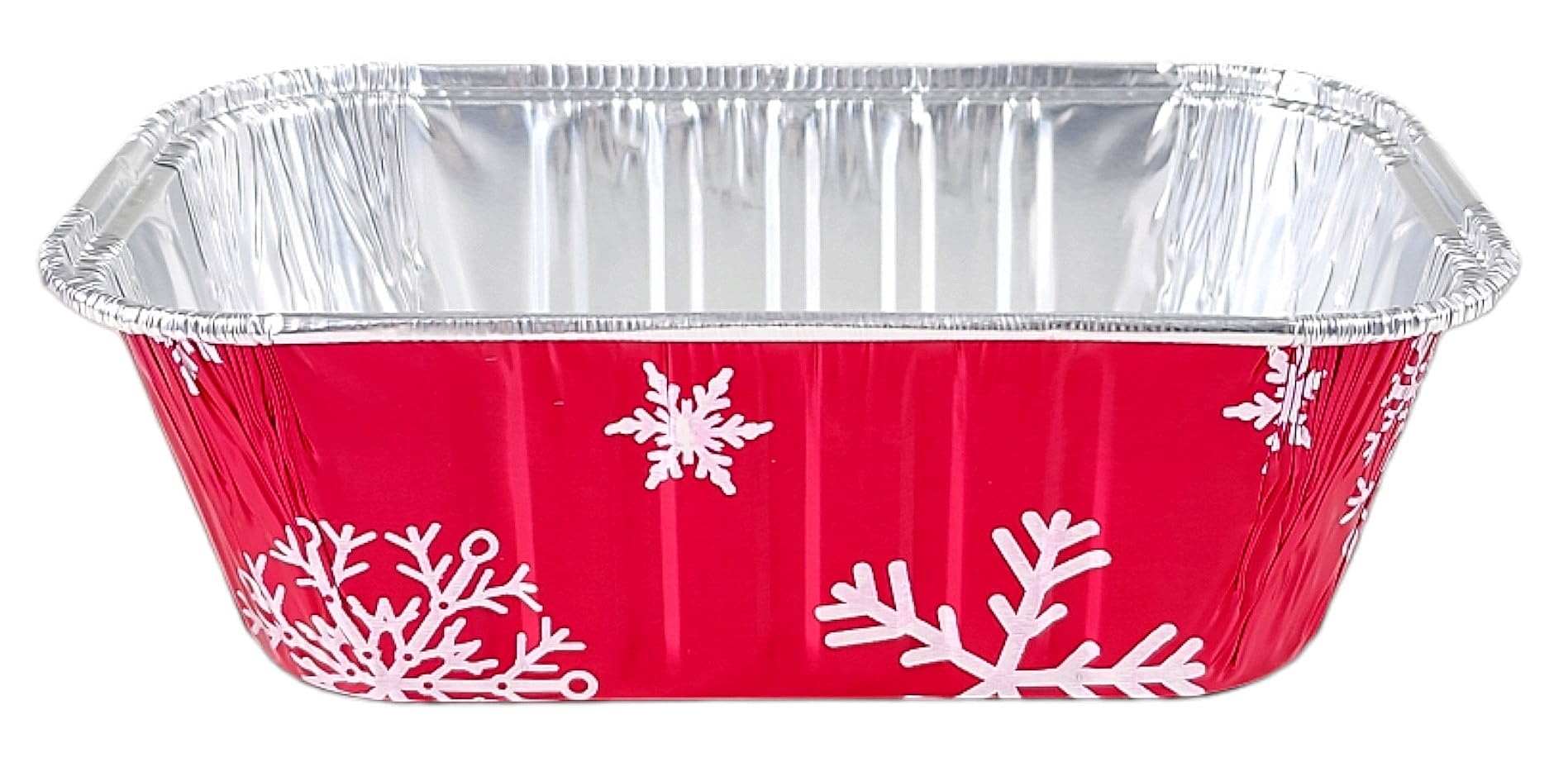 PACTOGO 50-Pack Disposable 1 lb Red Christmas Aluminum Foil Mini Loaf Pans with Clear Dome Lids - Perfect for Holiday Baking, Party Favors & Gift Giving