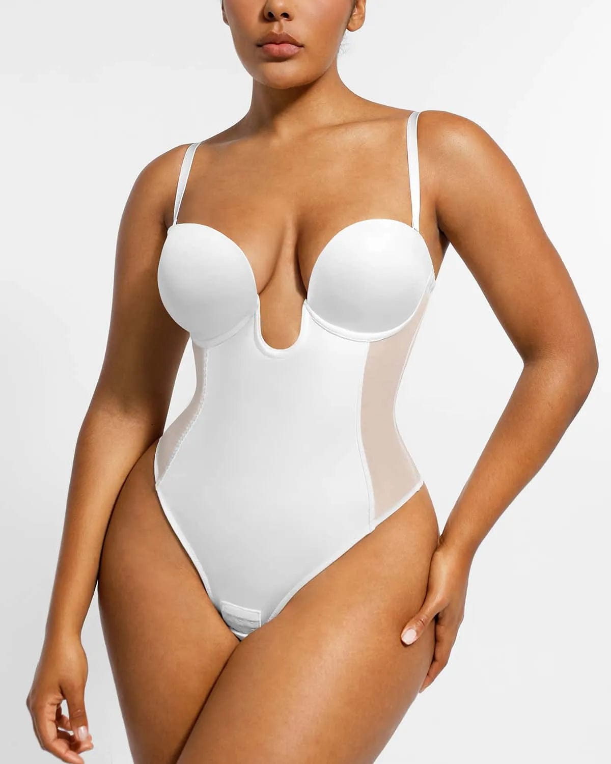 AirSlim® Deep Plunge Low Back Thong Bodysuit - Sexy Lingerie for Women, Comfortable Stretchy Fabric, Perfect for Date Night & Special Occasions