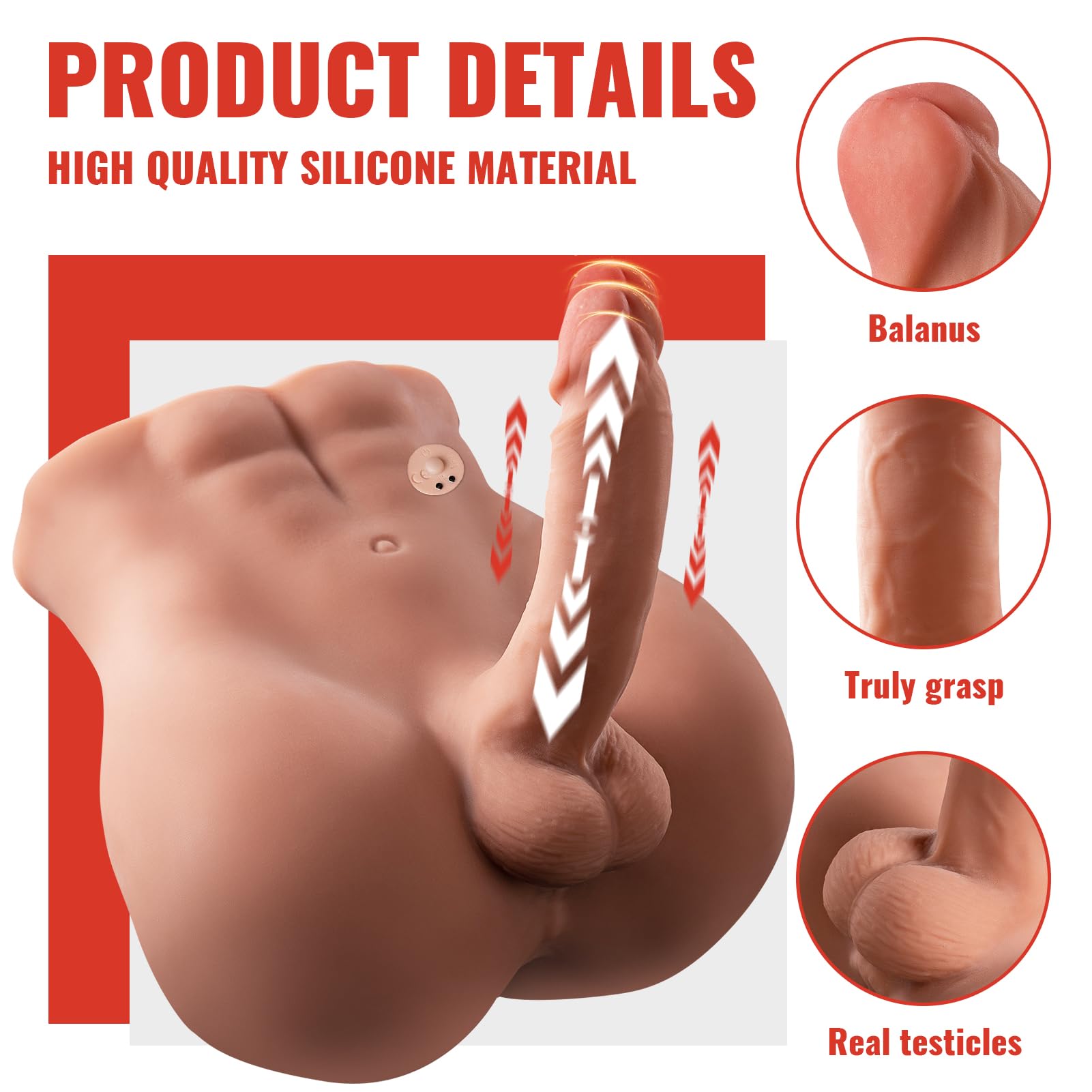 Realistic 11.5LB Male Torso Sex Doll with 7.1