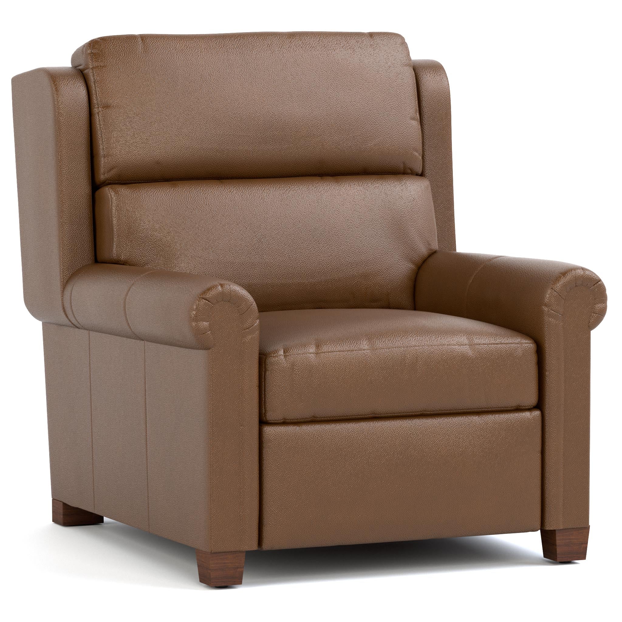 Comfortable Woodlands Small Roll Arm Wall Recliner Chair - Space-Saving Reclining Sofa for Small Apartments, Living Rooms & Home Theaters
