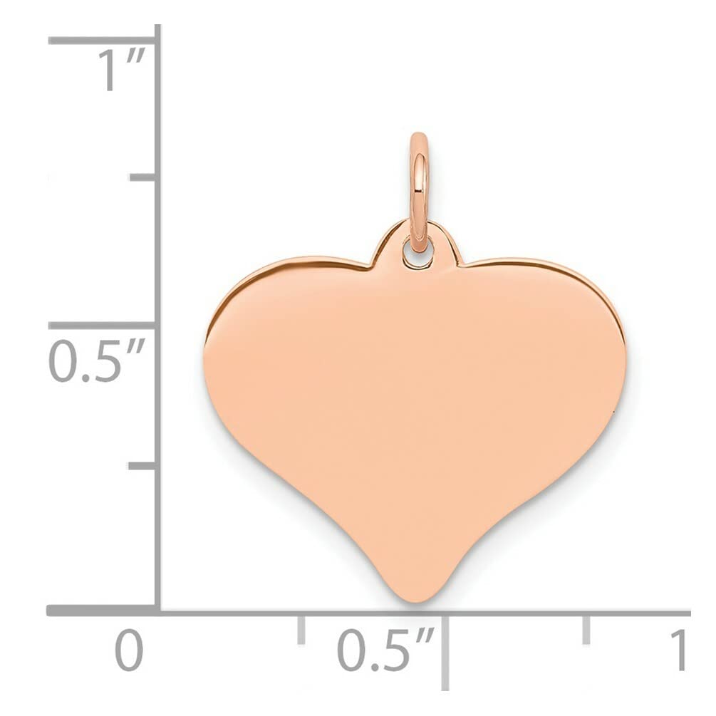 14k Rose Gold Heart Pendant Necklace for Women - Elegant Polished Disc Charm for Valentine's Day, Anniversary & Everyday Wear | Lex & Lu Jewelry LALXAC813