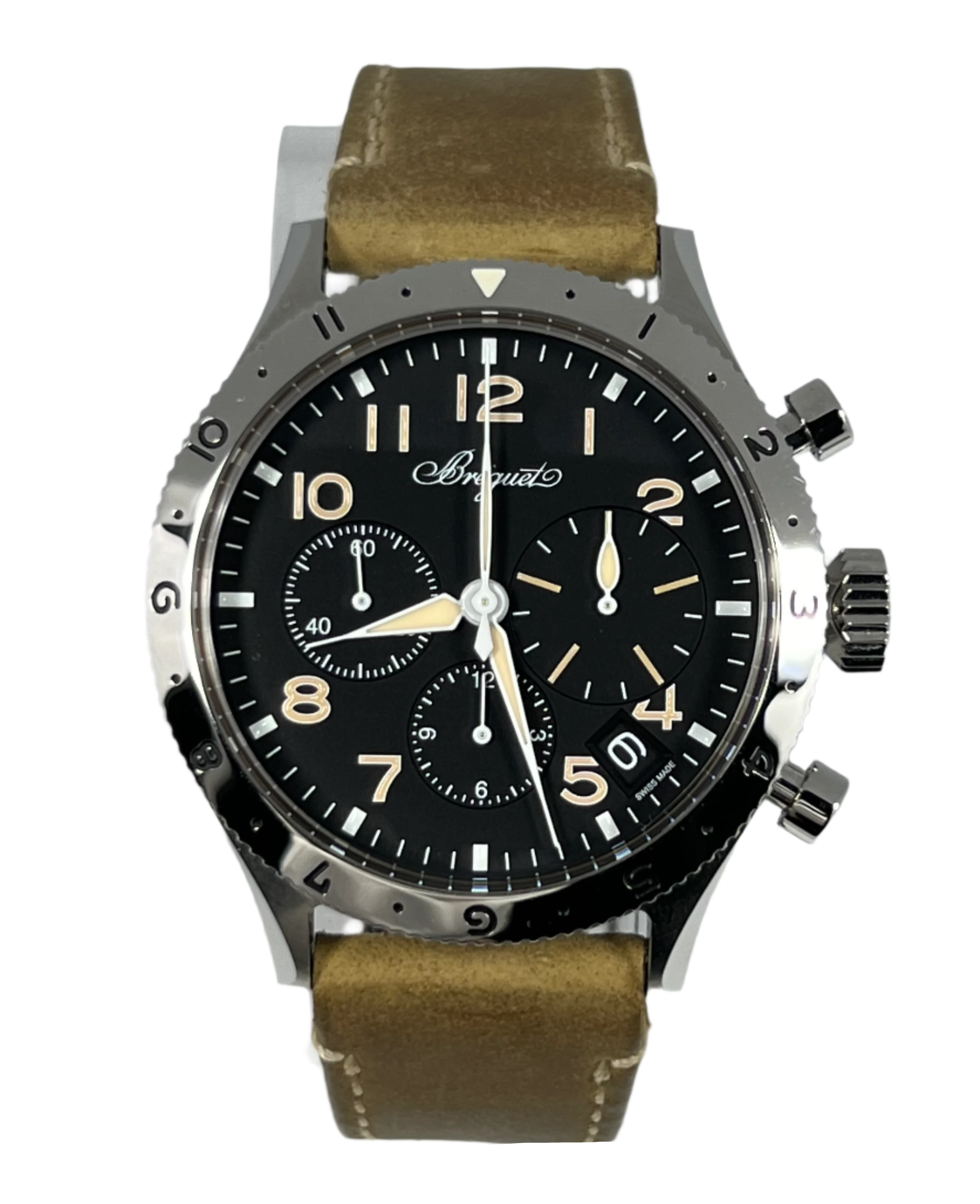 Breguet Type XX XXI XXII Chronograph Stainless Steel Men's Watch - Luxury Pilot Timepiece for Aviation Enthusiasts & Business Professionals