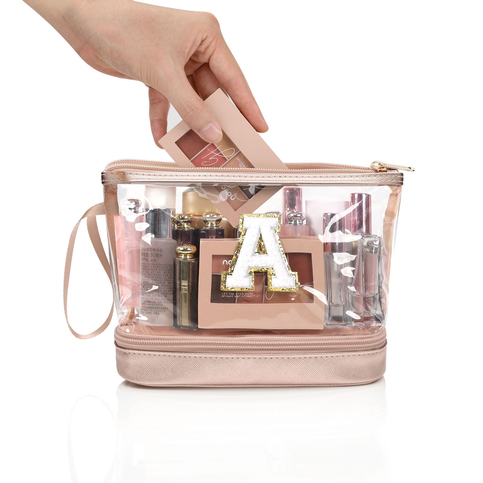 Personalized PU Leather Makeup Bag - Waterproof Cosmetic Organizer for Travel & Daily Use