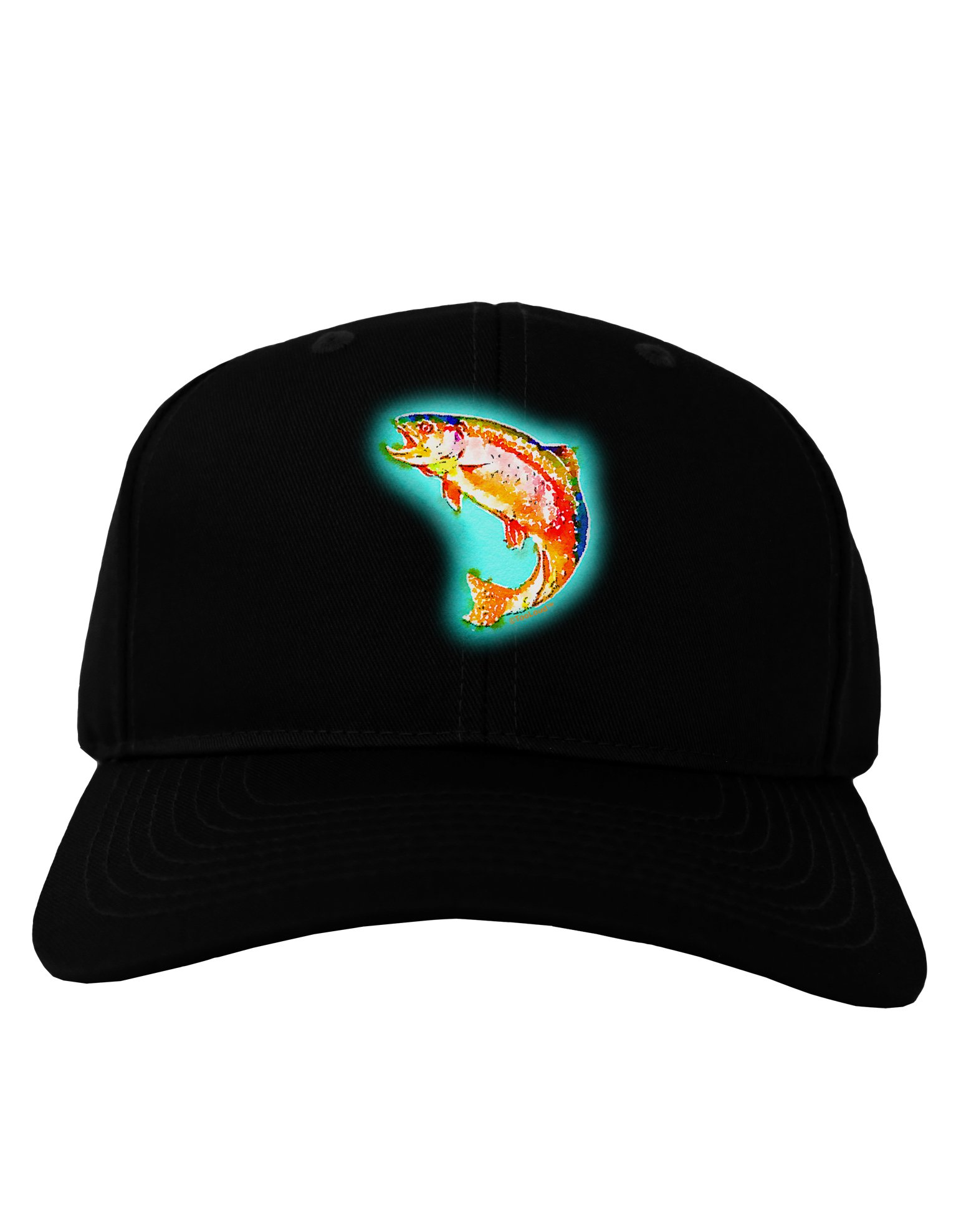 TOOLOUD Rainbow Trout Watercolor Print Adult Baseball Cap - Adjustable Dark Hat for Fishing, Outdoor Activities & Casual Wear