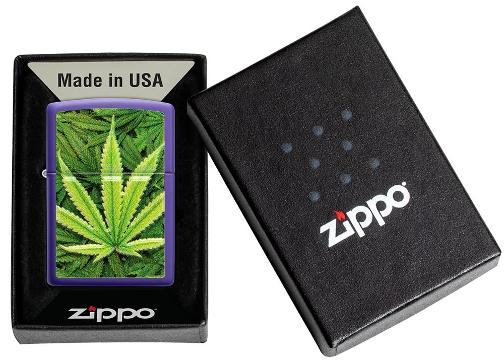 Zippo Leaf Design Windproof Lighters - Classic Refillable Metal Lighter for Outdoor Camping, Hiking & Everyday Use