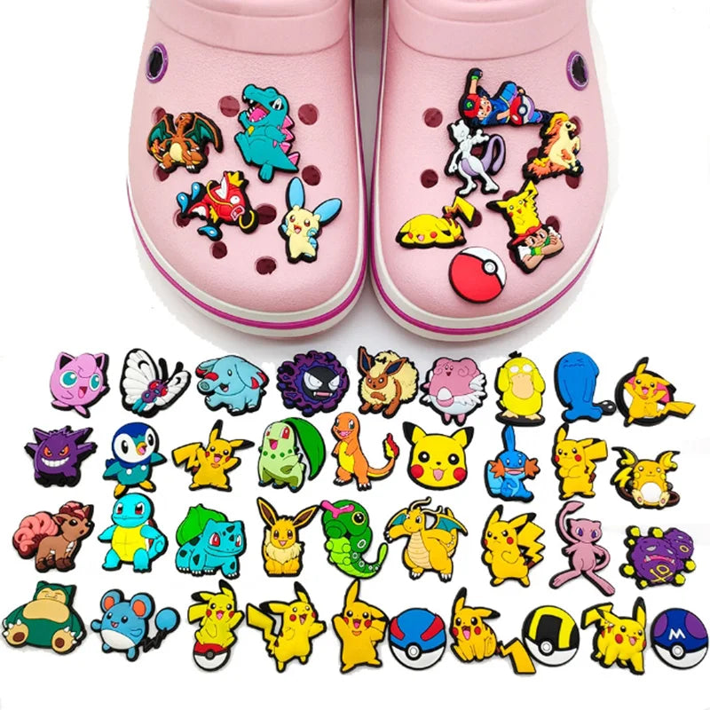 MINISO Cute Cartoon Pokemon Anime Turtle Bird Shoe Charms - DIY Shoe Buckle Accessories for Sneakers & Sandals - PVC Shoe Decorations for Kids & Teens - Perfect Christmas Gifts & Party Favors - Great for Cosplay, School Fashion & Daily Wear