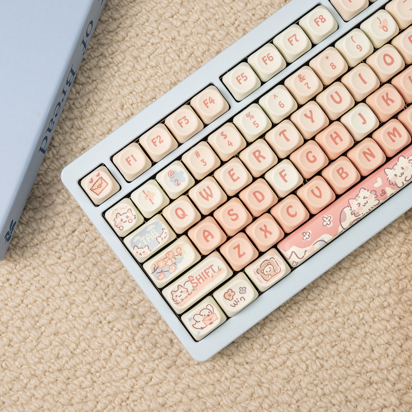 MOA Height Strawberry Kitten Magnetic Axis Mechanical Keyboard Keycap - PBT Dye-Sublimation Custom Keycaps for Gaming, Typing & Office Work