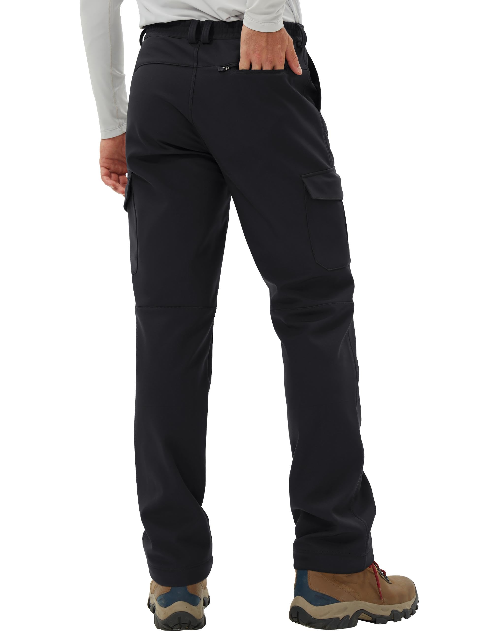 **Pioneer Camp Men's Waterproof Cargo Hiking Pants - Fleece Lined, Insulated Softshell Winter Pants for Skiing, Snow, and Outdoor Work | Durable & Warm for Cold Weather Adventures**