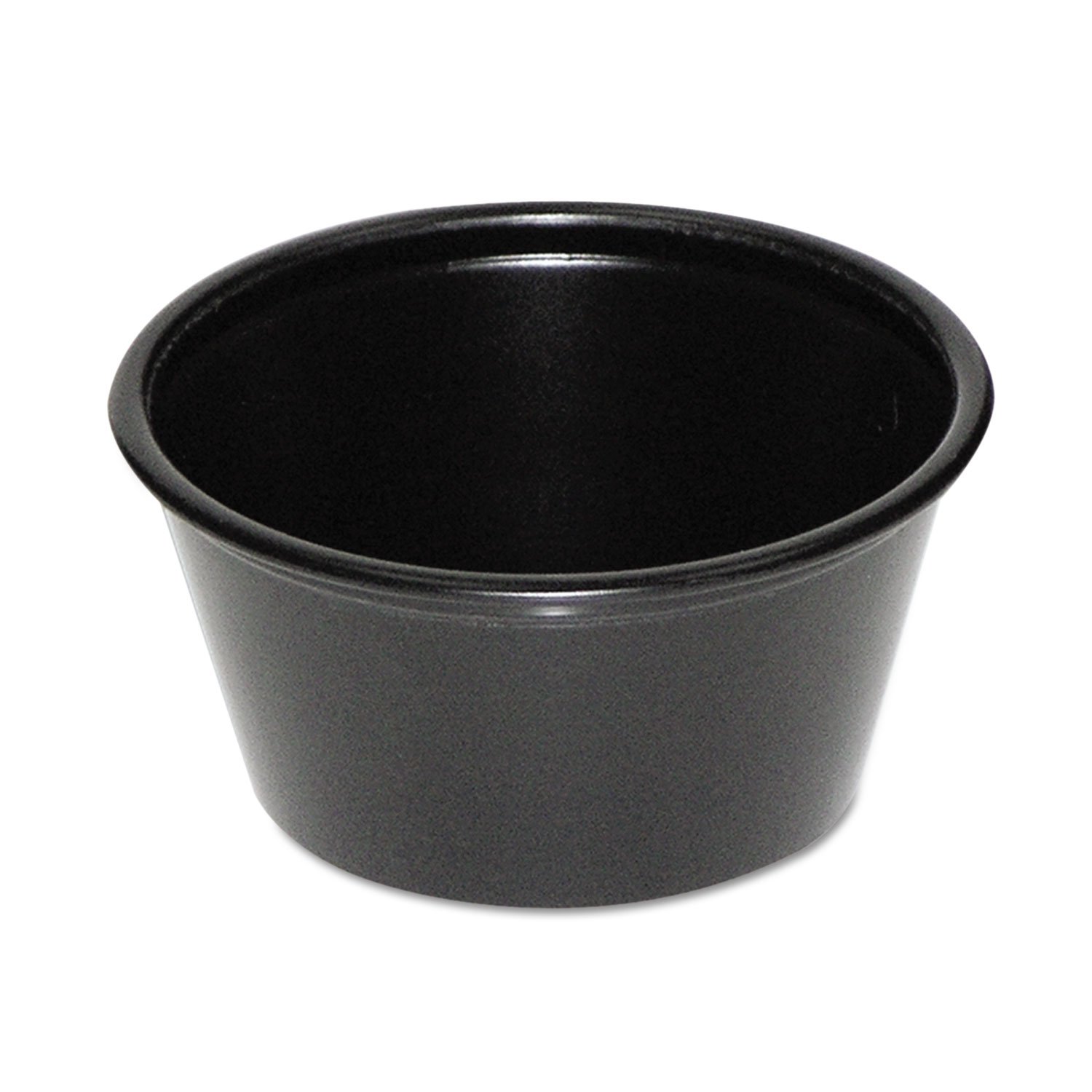 2 Oz Black Plastic Souffle Cups - 200 per Bag, 12 Bags per Carton - Perfect for Baking, Meal Prep, and Party Desserts