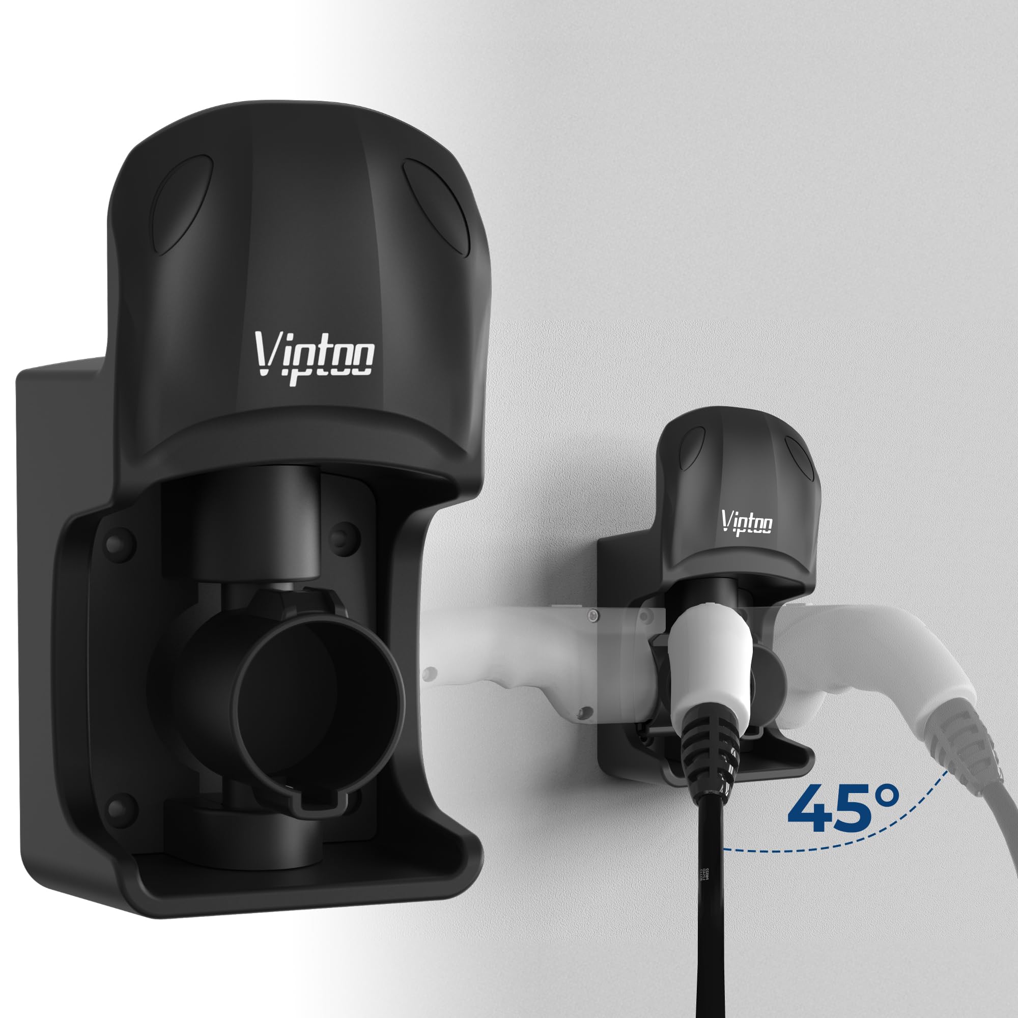 SAE J1772 EV Charger Holder Wall Mount - 5-Level Adjustable Rotation (45°-180°) for All J1772 EVs | Cable Organizer & Control Holder | Perfect for Home & Public Charging Stations