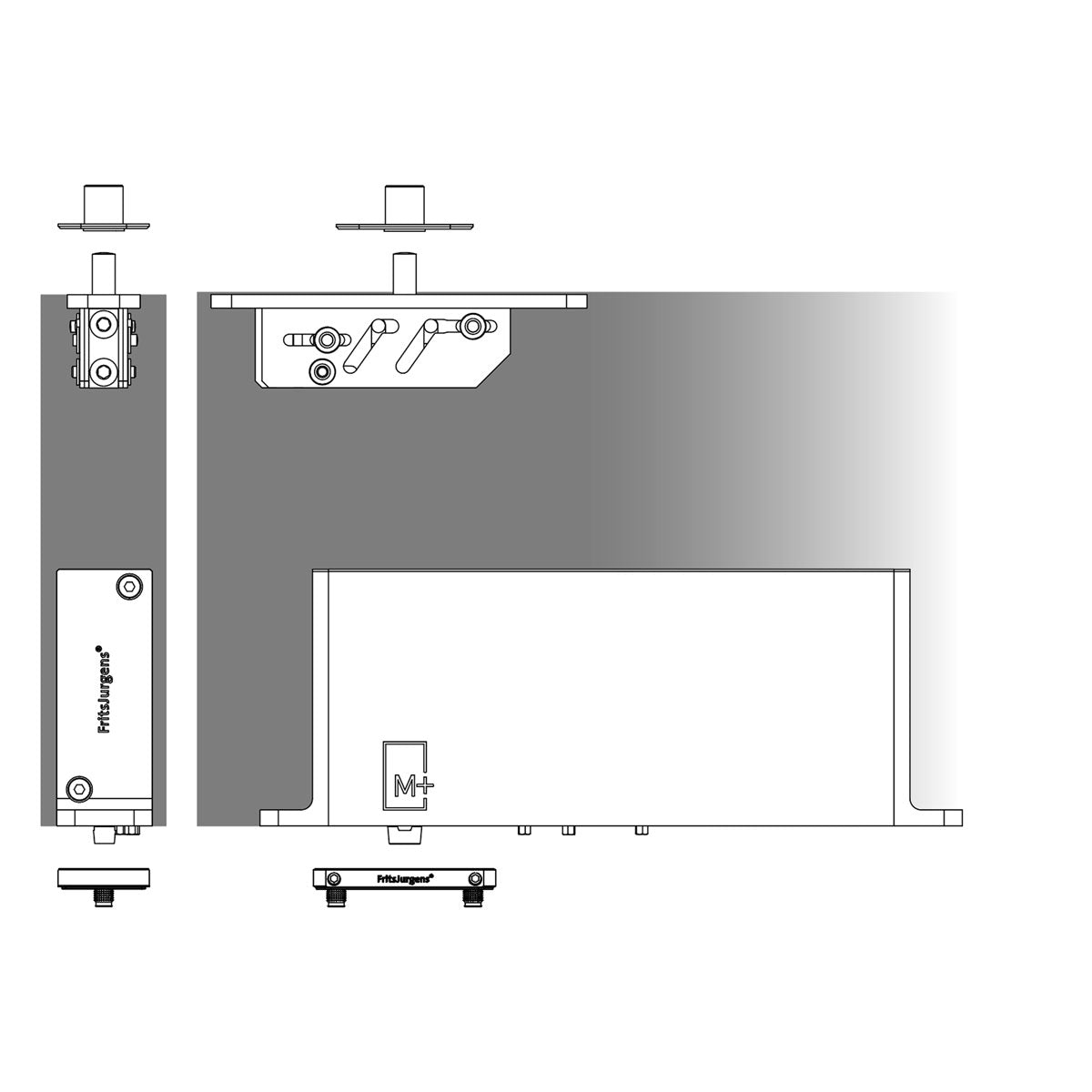 FritsJurgens® System M+ Pivot and Closer (M42+) - Premium Door Hinge for Smooth and Silent Door Movement - Perfect for Modern Homes, Offices, and Commercial Spaces