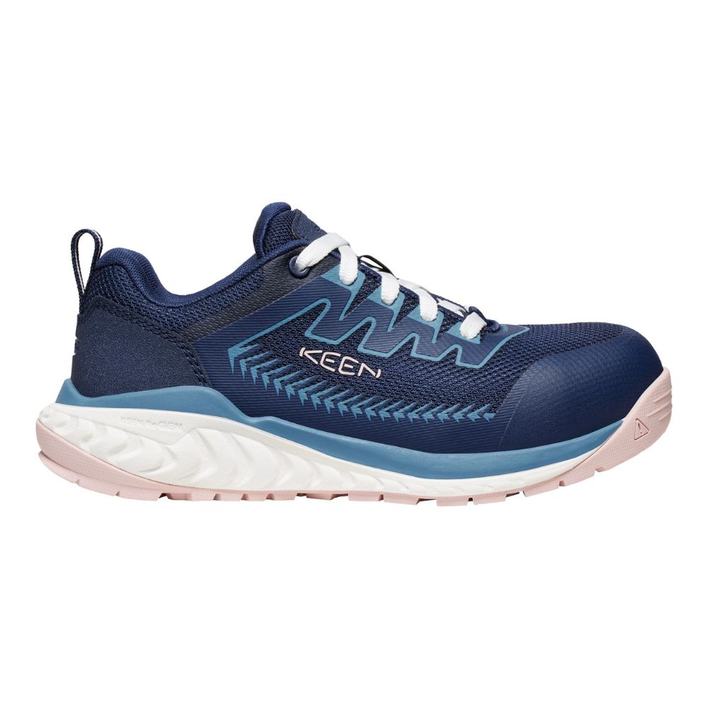 Keen Arvada Women's Composite Toe Athletic Work Shoes - Lightweight & Slip-Resistant Safety Shoes for Women - Blue (Model 1027682) - Perfect for Construction, Warehouse & Outdoor Work