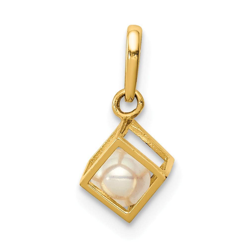 14K Gold Square Freshwater Cultured Pearl Pendant Necklace for Women - Elegant Jewelry Gift for Anniversary, Birthday & Special Occasions