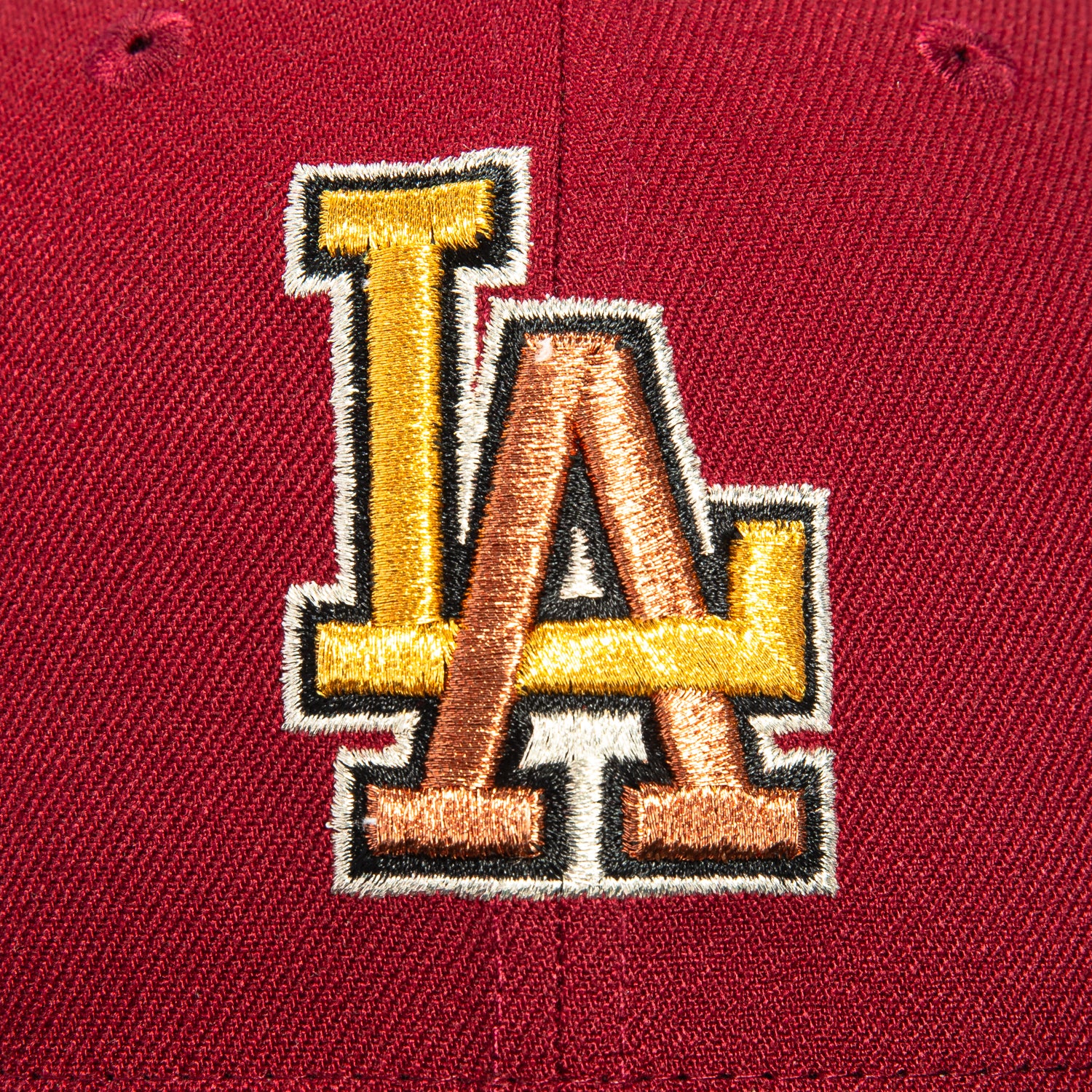 New Era 59Fifty Los Angeles Dodgers 60th Anniversary Patch Snapback Hat - Cardinal/Black/Metallic Gold/Copper - Official MLB Baseball Cap for Men & Women - Perfect for Games, Collecting & Streetwear Fashion