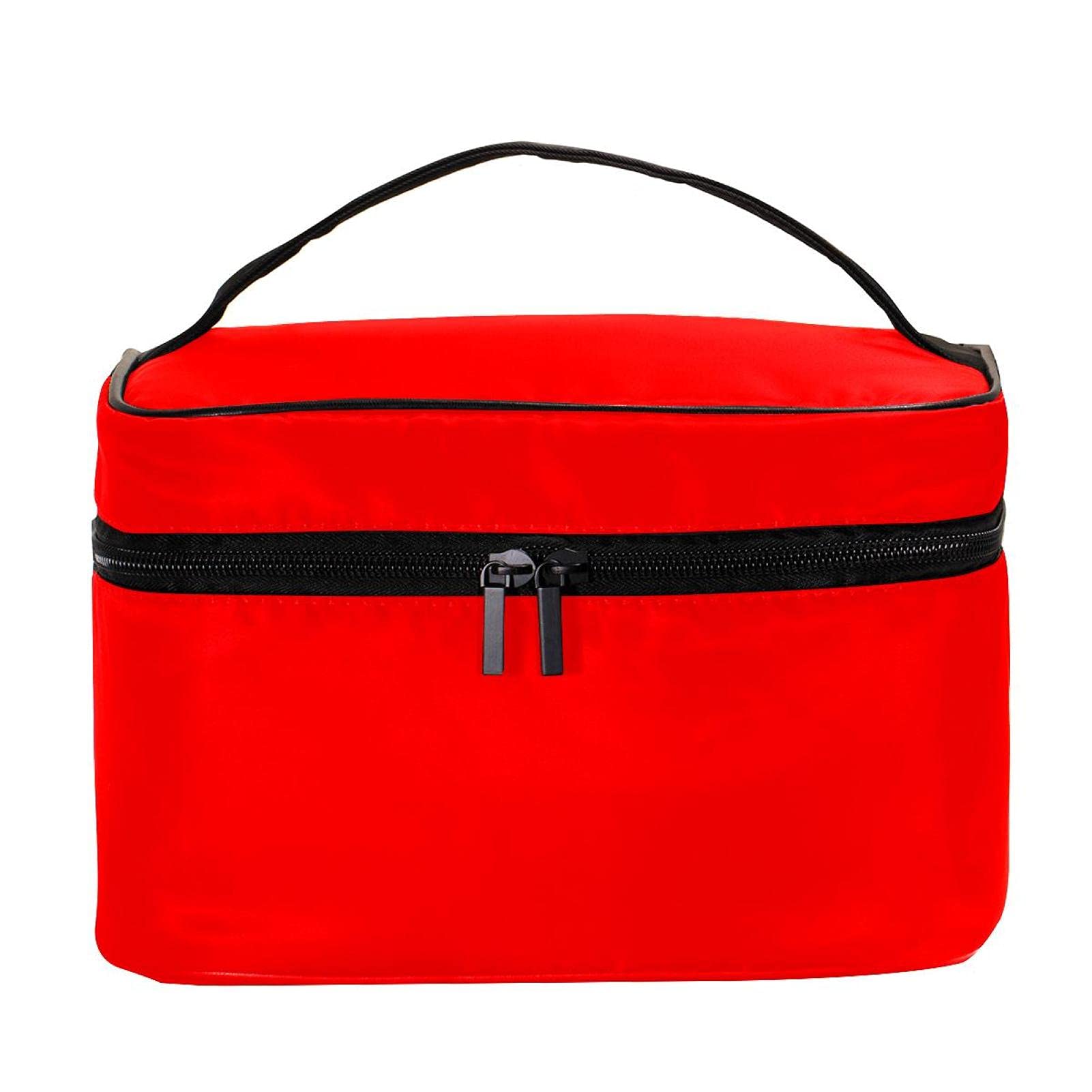 Red Travel Makeup Bag Large Cosmetic Organizer with Zipper - Waterproof Toiletry Case for Women & Girls | Perfect for Vacation, Gym, Business Trips & Daily Essentials Storage