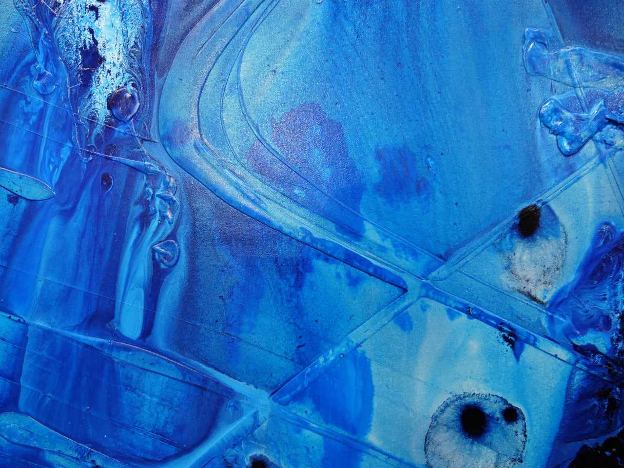 140cm x 100cm Blue White Textured Abstract Canvas Painting - Modern Wall Art for Living Room, Bedroom & Office Decor