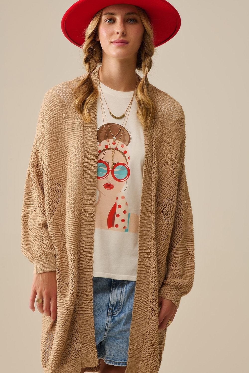 Elegant Camel Crochet Pattern Draped Cardigan - Perfect for Fall Layering, Cozy Evenings & Boho Chic Outfits