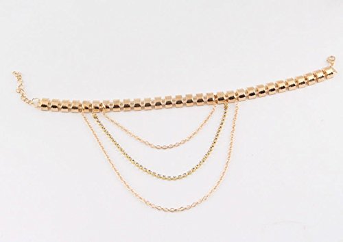 AKOAK 2-Pack Adjustable Punk Style Heel Chains with Gold-Tone Crystal Tassels - Summer Fashion Ankle Bracelet for Women | Perfect for Parties, Weddings & Boho Outfits