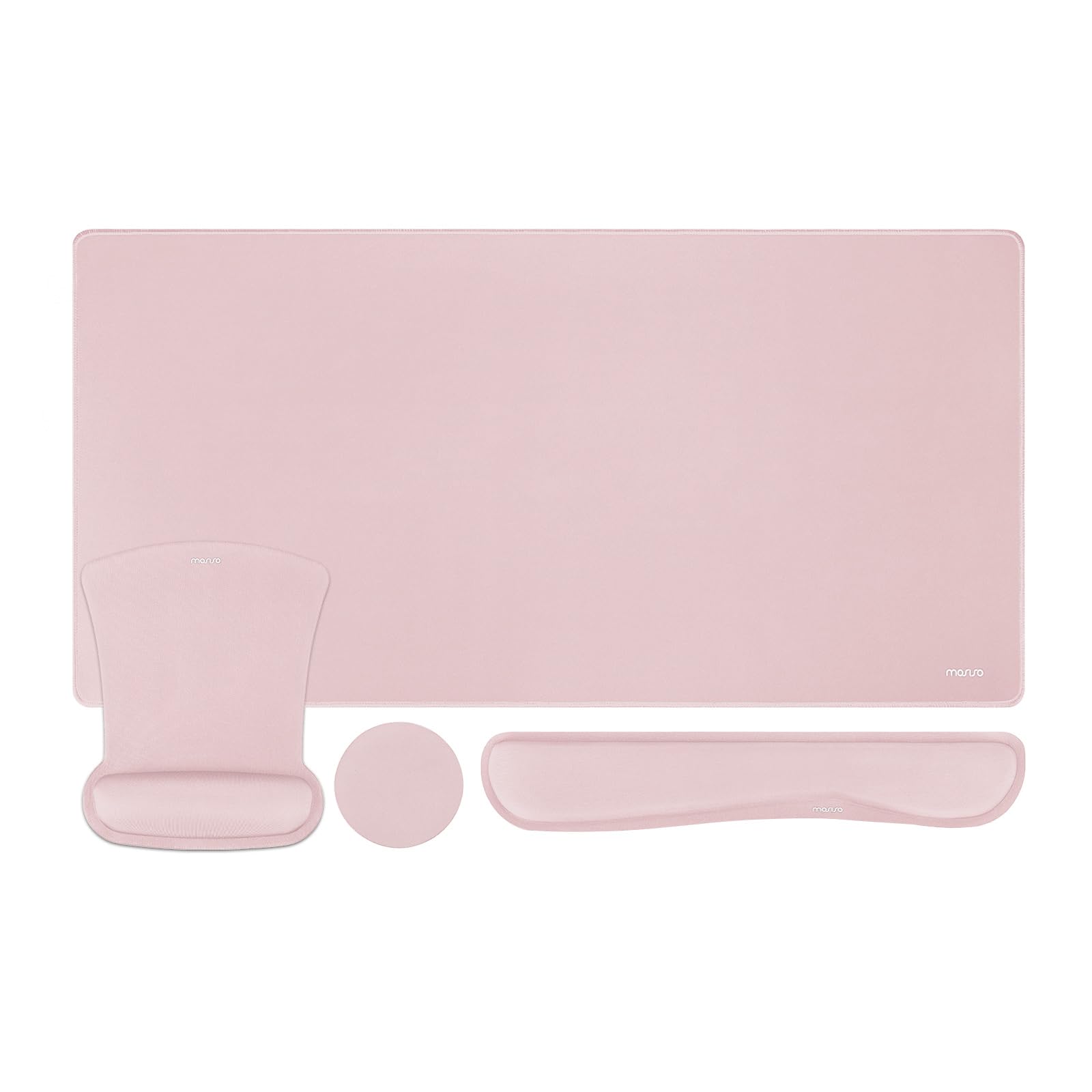 MOSISO Gaming Mouse Pad Set with Wrist Rest - Ergonomic Non-Slip for Home Office & PC Gaming, Pink