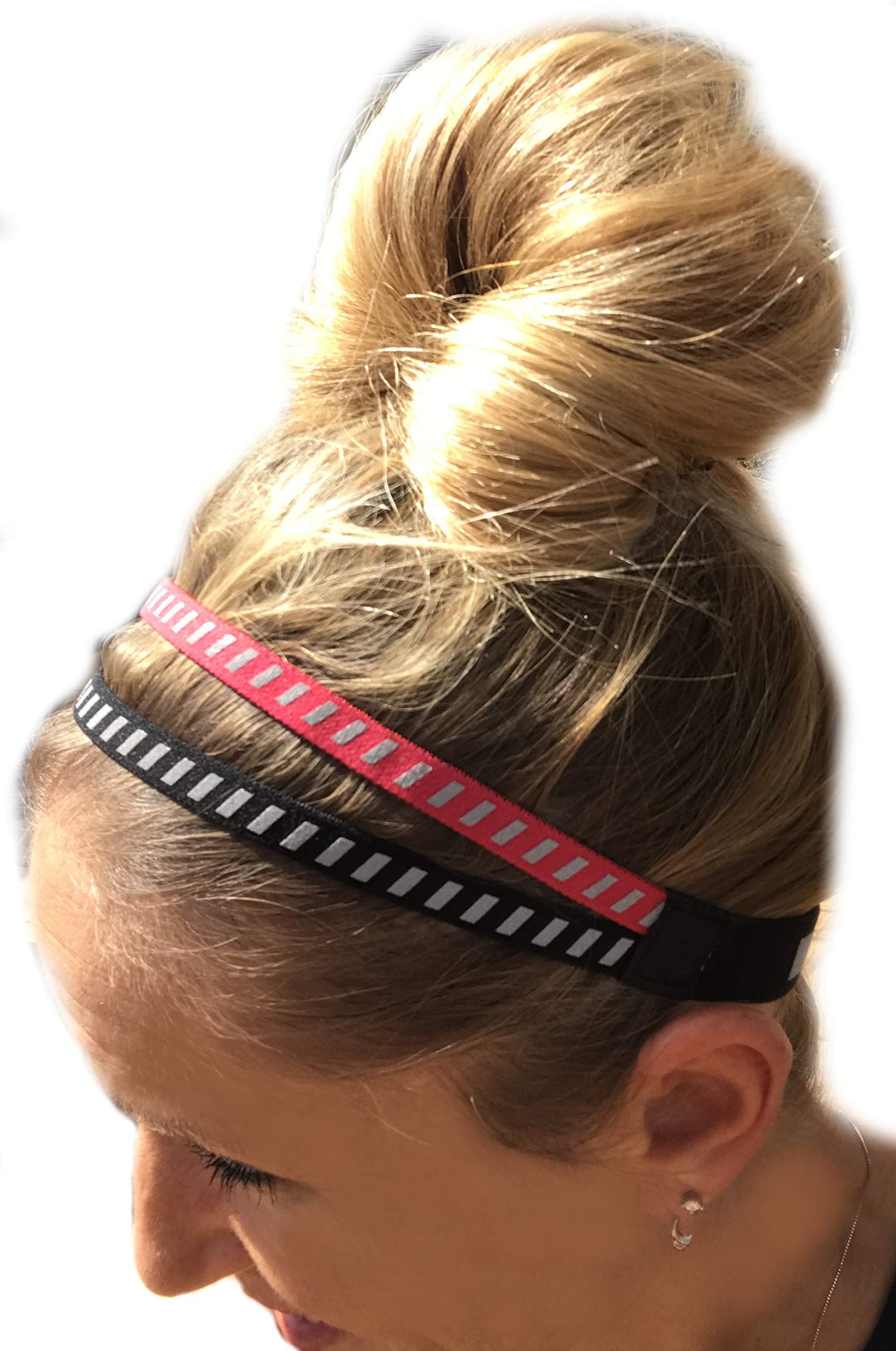 No Slip Grip Reflective Sports Headband for Running, Yoga & Nighttime Workouts - Moisture Wicking Athletic Headband for Women & Men