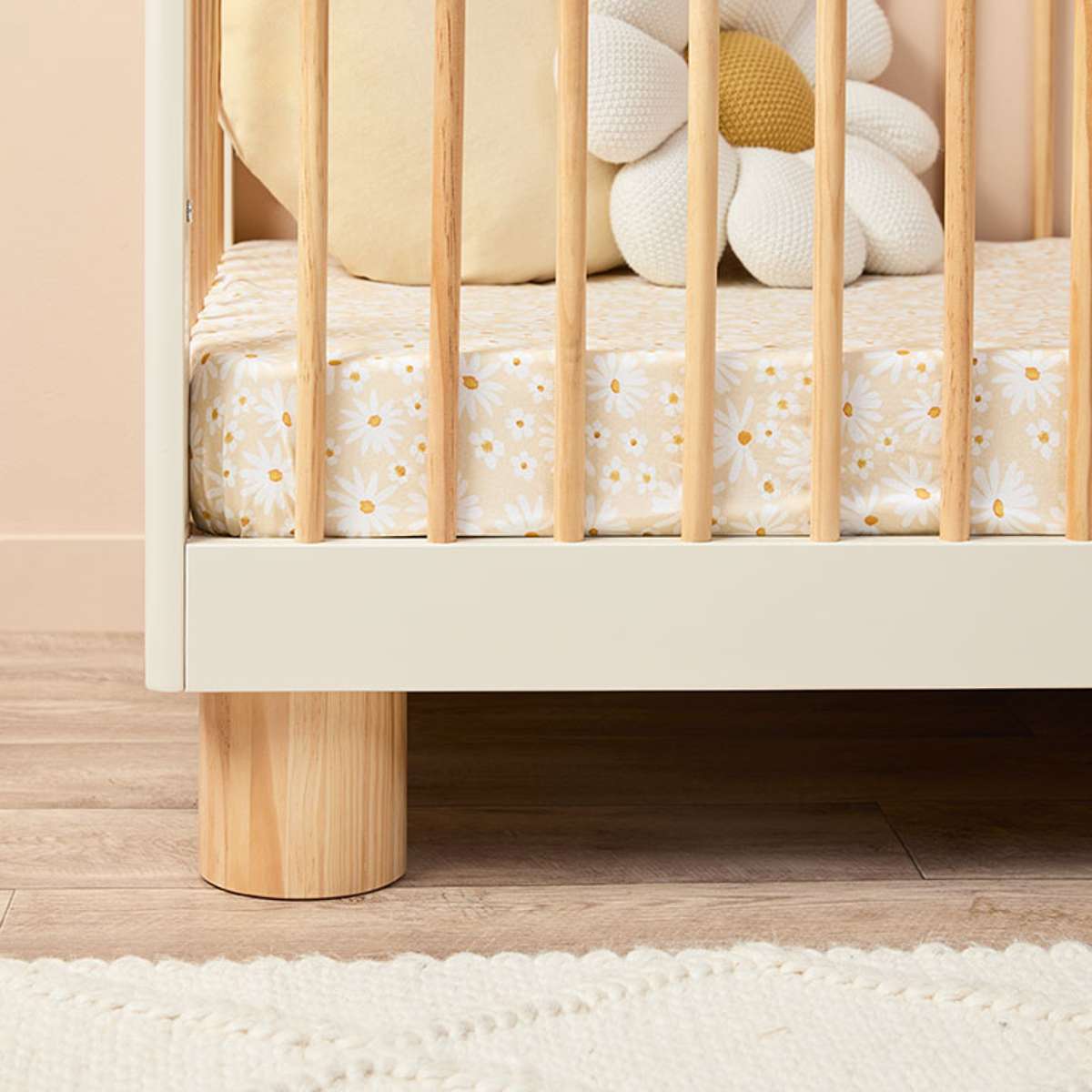 Addison Cot in Putty/Natural - Stylish and Comfortable Baby Crib for Nursery & Bedroom Decor | Perfect for Newborns, Infants, and Toddlers