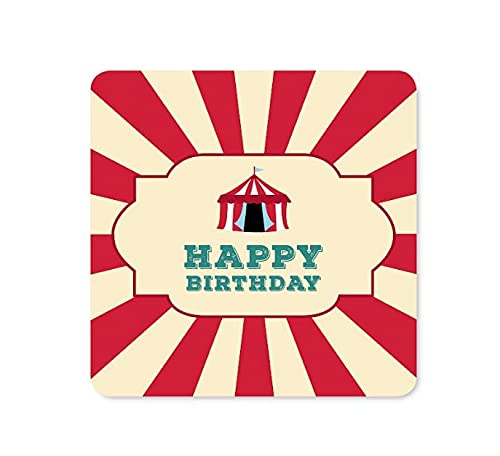 Label Square Happy Birthday