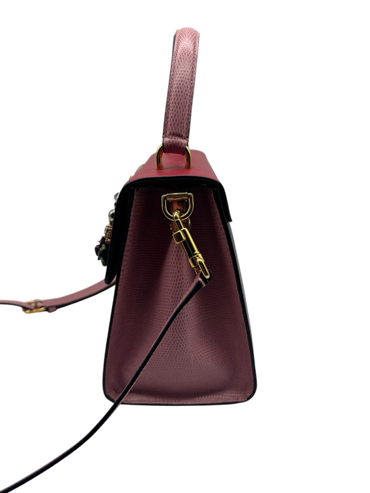 Dolce & Gabbana Iguana Embossed Crystal Satchel Bag - Luxury Designer Handbag for Women, Evening Parties & Special Occasions