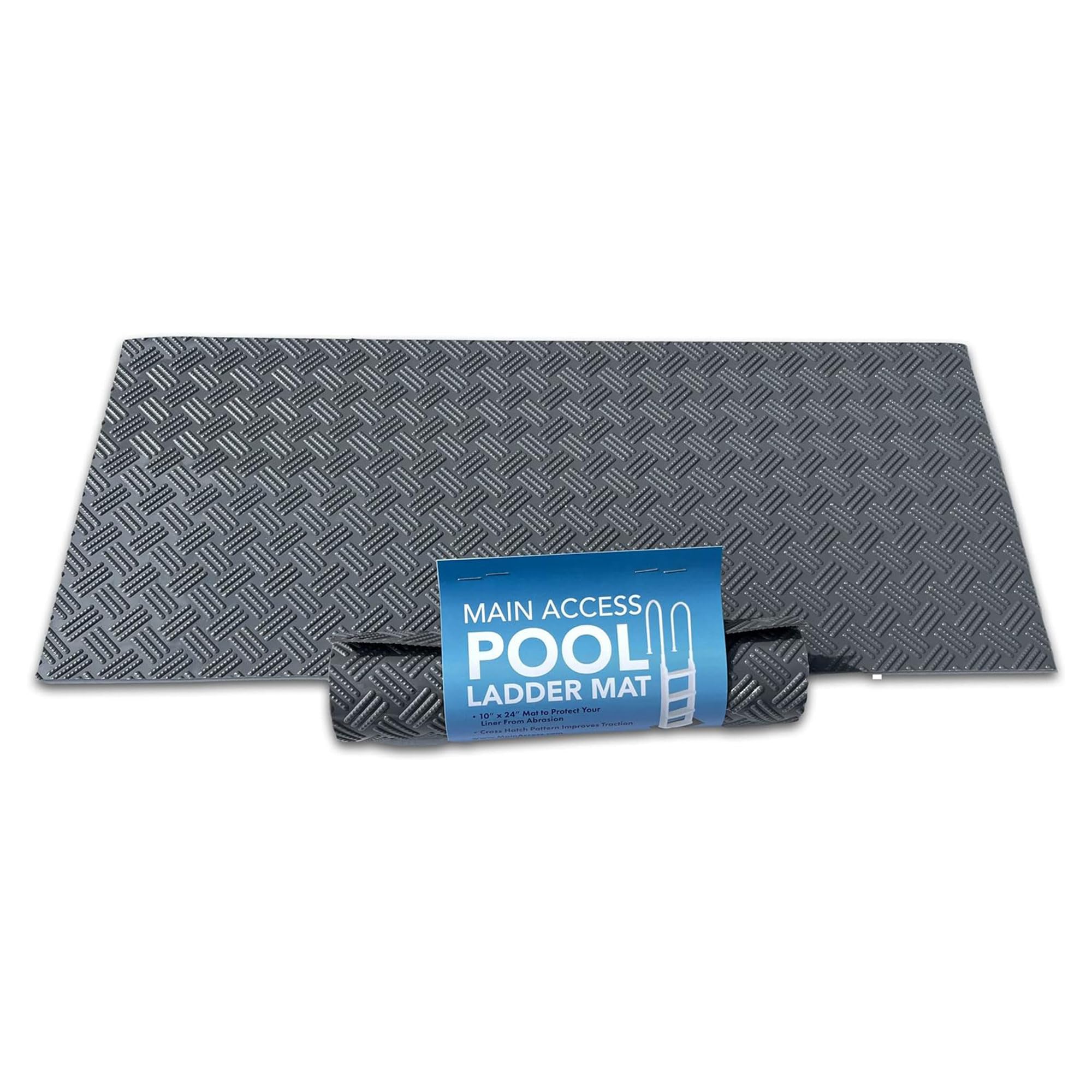 Large Pool Step Ladder Guard Mat Accessory - Gray | ProSeries Above Ground Swimming Pool Step Ladder - White | Durable Safety Solution for Inground & Above Ground Pools | Perfect for Backyard, Vacation Homes & Community Pools