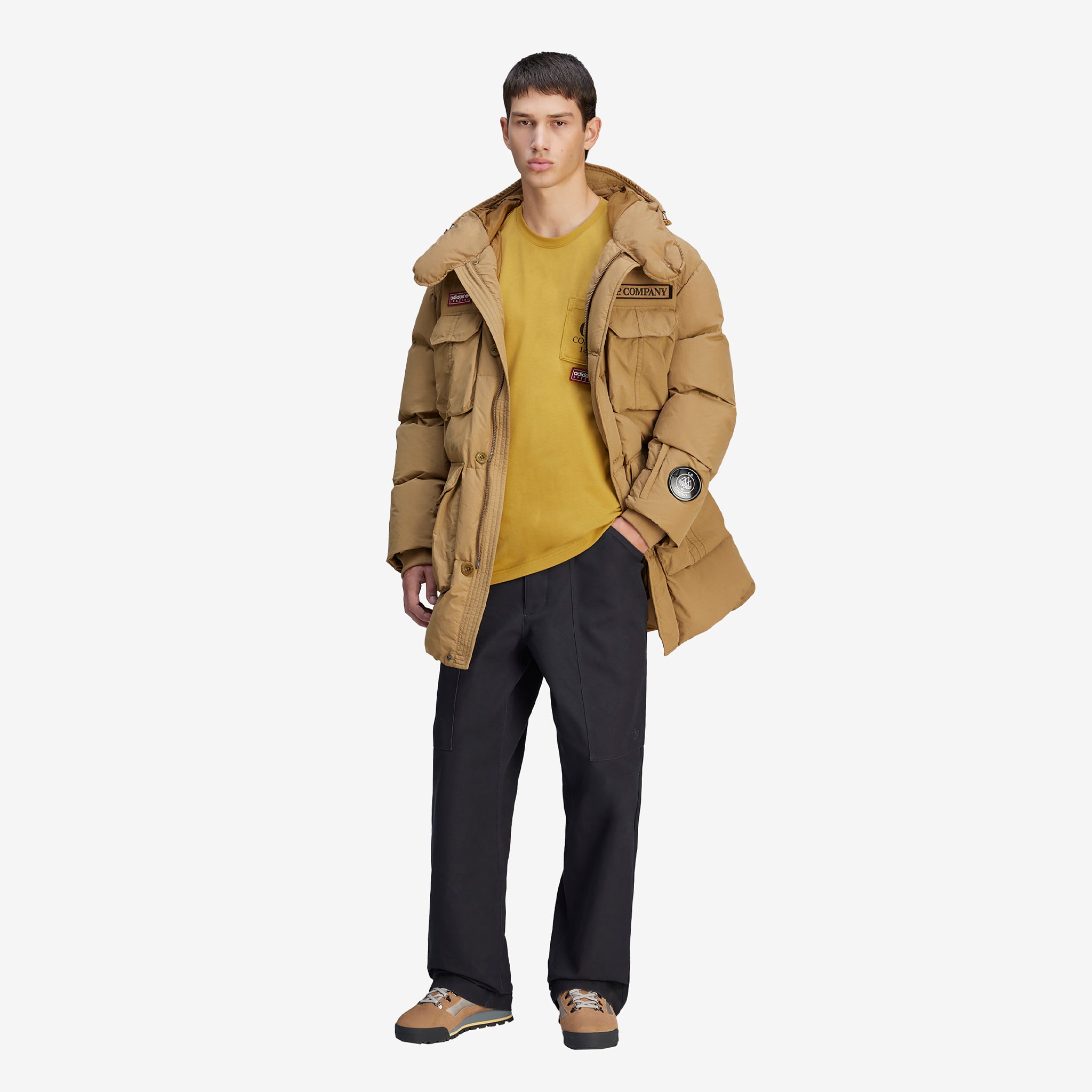 Vintage C.P. Company x SPZL Bronze Puffer Jacket - Men's Lightweight Insulated Winter Coat for Urban Streetwear & Outdoor Activities