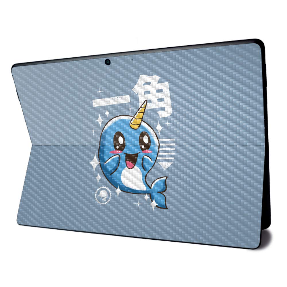Premium Carbon Fiber Skin for Microsoft Surface Pro X - Narwhal Kawaii Design | Textured Protective Cover | Easy Application & Removal | USA-Made | Perfect for Work, School & Travel Protection